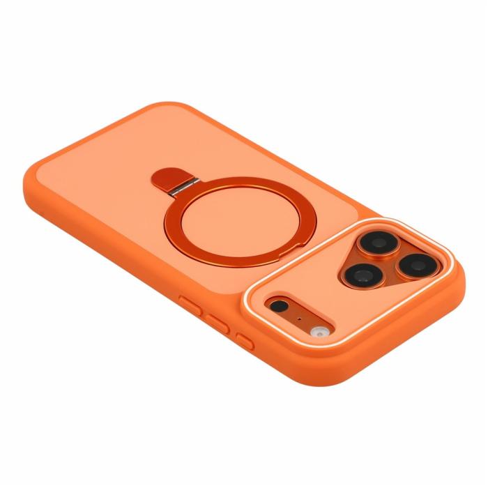 Bild 5,  iPhone 18 Pro / 17 Pro Skal MagSafe Stativ 2-färg Hybrid Orange - Teknikhallen.se