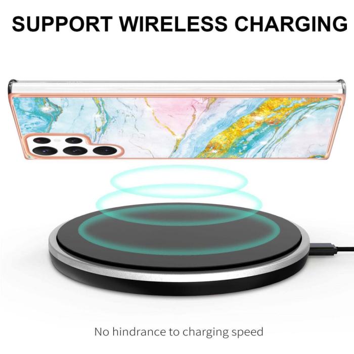 Bild 3,  Samsung Galaxy S23 Ultra Skal Marmor TPU Grön - Teknikhallen.se