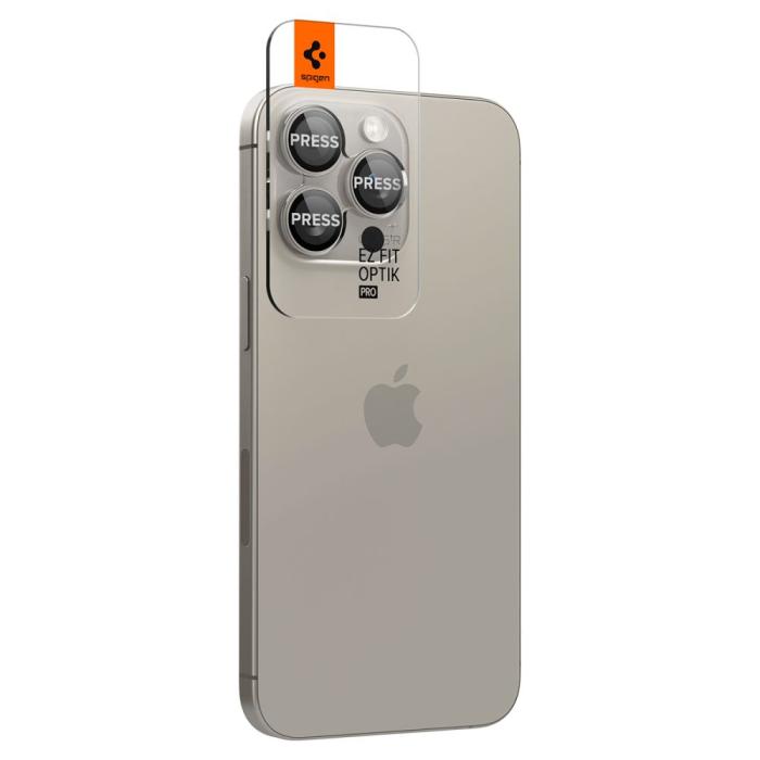 Bild 2, Spigen Spigen iPhone 16/15/14 Pro/Pro Max 2-PACK Linsskydd GLAS.tR 