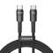 ESSAGER ESSAGER 3m 100W 5A PD USB-C - USB-C Laddningskabel Svart - Teknikhallen.se