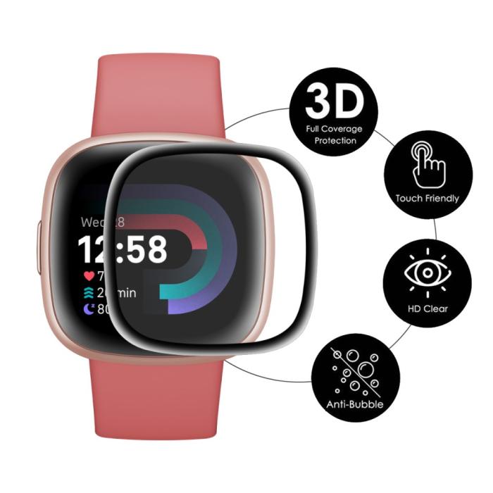 Bild 2, ENKAY ENKAY Fitbit Versa 4/Sense 2 Skärmskydd Heltäckande - Teknikhallen.se