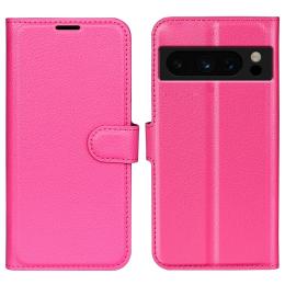  Google Pixel 8 Pro Fodral Litchi Textur Rosa - Teknikhallen.se