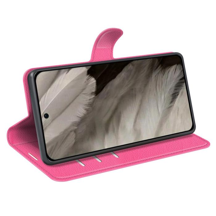 Bild 3,  Google Pixel 8 Pro Fodral Litchi Textur Rosa - Teknikhallen.se