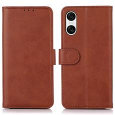  Sony Xperia 10 VI L&auml;der Fodral L&auml;der Solid Brun - Teknikhallen.se