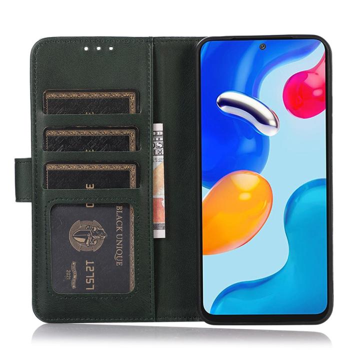 Bild 2,  Sony Xperia 10 VI Läder Fodral Läder Solid Grön - Teknikhallen.se
