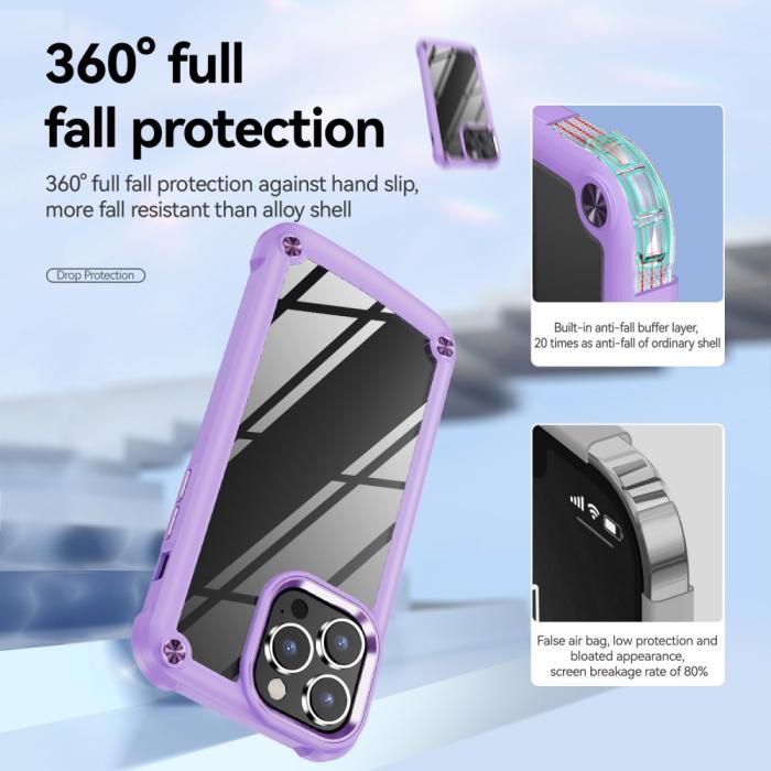 Bild 5,  iPhone 16 Pro Max Skal Shockproof Hybrid Armor Lila - Teknikhallen.se