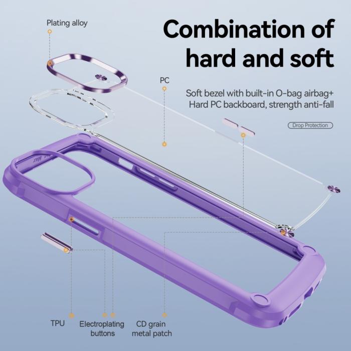 Bild 6,  iPhone 16 Pro Max Skal Shockproof Hybrid Armor Lila - Teknikhallen.se