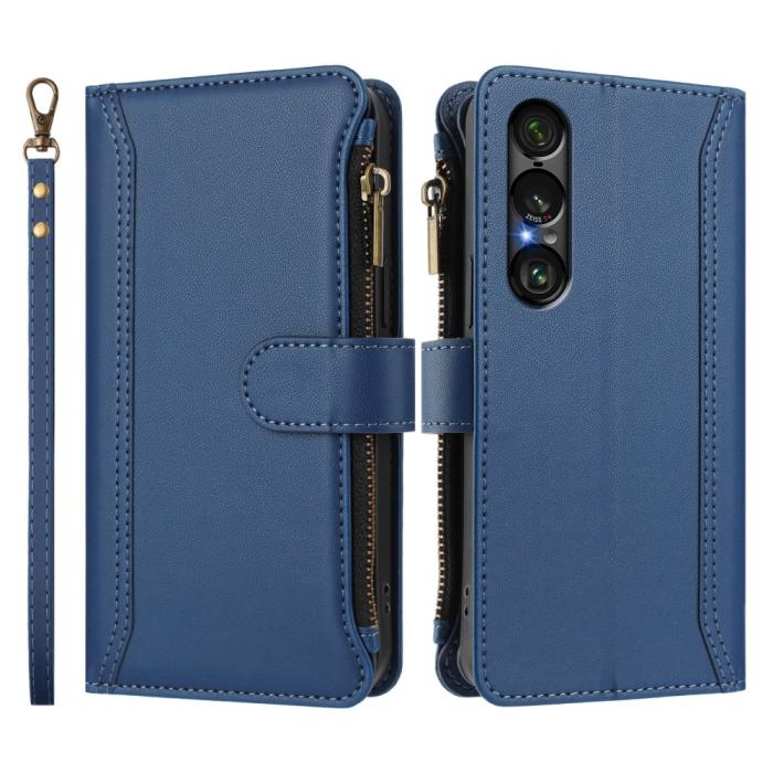 Bild 3,  Sony Xperia 1 VII Fodral Multifunktionellt Läder Blå - Teknikhallen.se