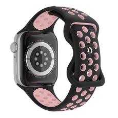 ColorPop Sportarmband Dual-Color Apple Watch 42/41/40/38 mm (M/L) Svart/Rosa - Teknikhallen.se