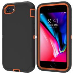  iPhone 7/8/SE (2020/2022) - Shockproof Hybrid Armor Skal - Svart/Orange - Teknikhallen.se