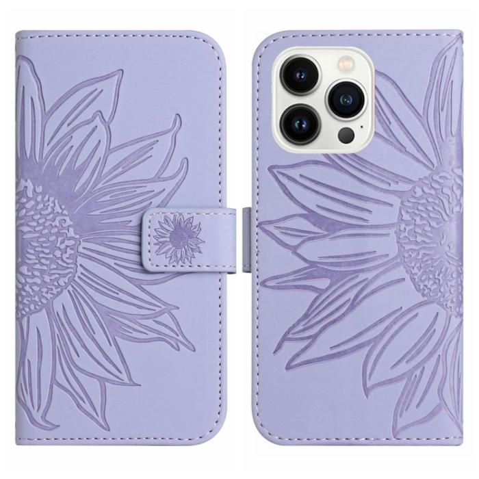 Bild 2,  iPhone 15 Pro Fodral Solros Tryck Lila - Teknikhallen.se