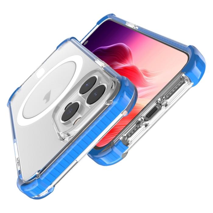 Bild 4,  iPhone 15 Pro Skal Shockproof MagSafe Hybrid Blå - Teknikhallen.se