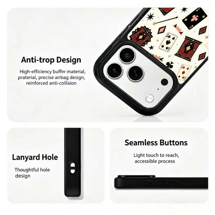 Bild 3,  iPhone 18 Pro Max/17 Pro Max Skal MagSafe UV-Mönster Poker - Teknikhallen.se