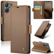 CASEME CASEME Xiaomi Redmi 13C 4G Fodral RFID Litchi L&auml;der Brun - Teknikhallen.se