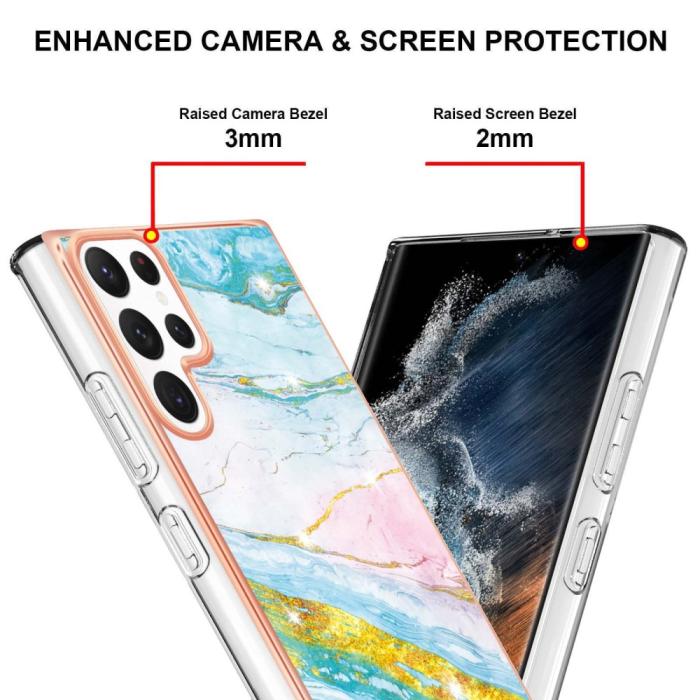 Bild 4,  Samsung Galaxy S23 Ultra Skal Marmor TPU Grön - Teknikhallen.se