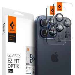 Spigen Spigen iPhone 15 Pro/Pro Max/14 Pro/Pro Max 2-PACK Optik.tR "Ez Fit" - Teknikhallen.se