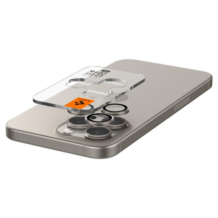Bild 6, Spigen Spigen iPhone 16/15/14 Pro/Pro Max 2-PACK Linsskydd GLAS.tR 