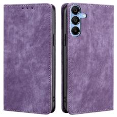  Samsung Galaxy A15 4G/5G Fodral Retro RFID L&auml;der Lila - Teknikhallen.se