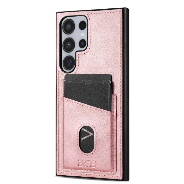 Bild 2, AZNS AZNS Samsung Galaxy S25 Ultra Skal Med Kortfack Läder Roséguld - Teknikhallen.se