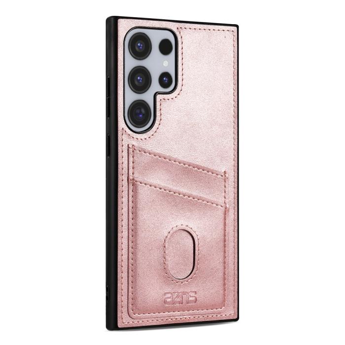 Bild 3, AZNS AZNS Samsung Galaxy S25 Ultra Skal Med Kortfack Läder Roséguld - Teknikhallen.se