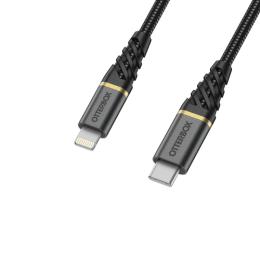 OtterBox OtterBox Premium 1m USB-C - Lightning Kabel Nylonflätad Svart - Teknikhallen.se