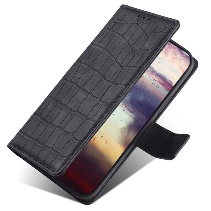 Bild 4,  Sony Xperia 10 IV Fodral Krokodil Textur Svart - Teknikhallen.se
