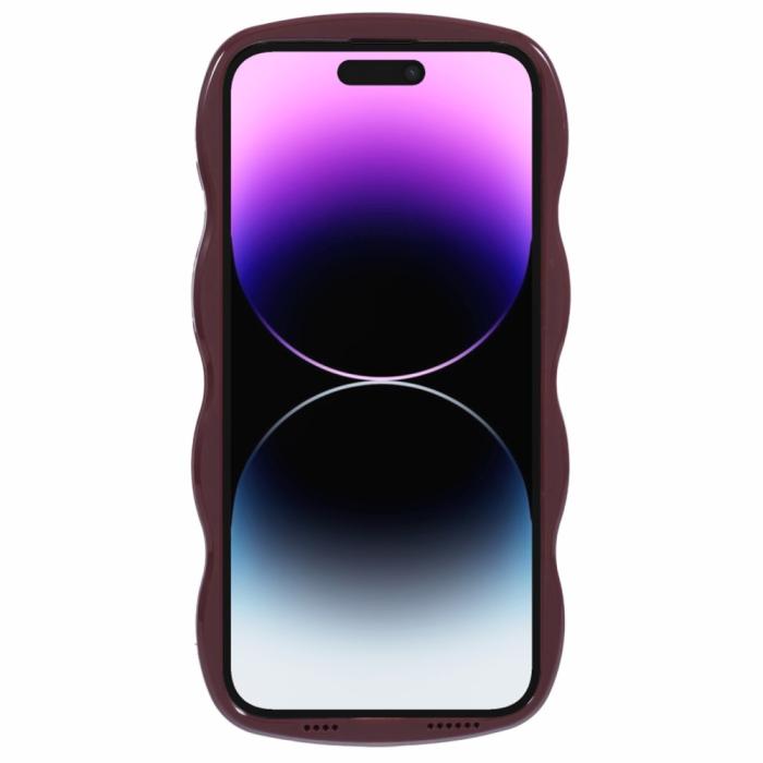 Bild 2,  iPhone 14 Pro Max Mobilskal Wavy Textur Vinröd - Teknikhallen.se
