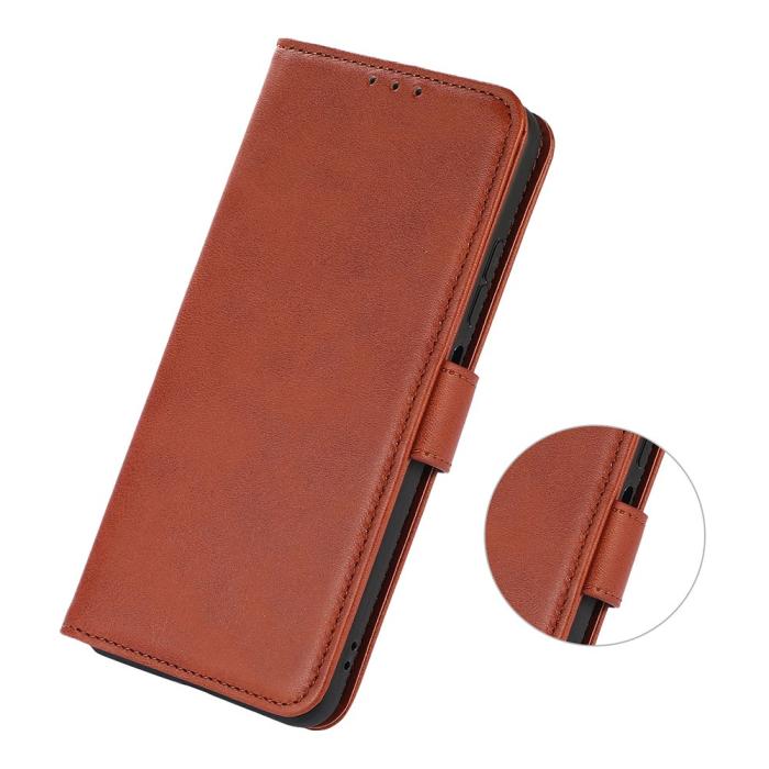 Bild 4,  Sony Xperia 10 VI Läder Fodral Läder Solid Brun - Teknikhallen.se
