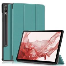  Samsung Galaxy Tab S9 Plus Fodral L&auml;der Svartgr&ouml;n - Teknikhallen.se