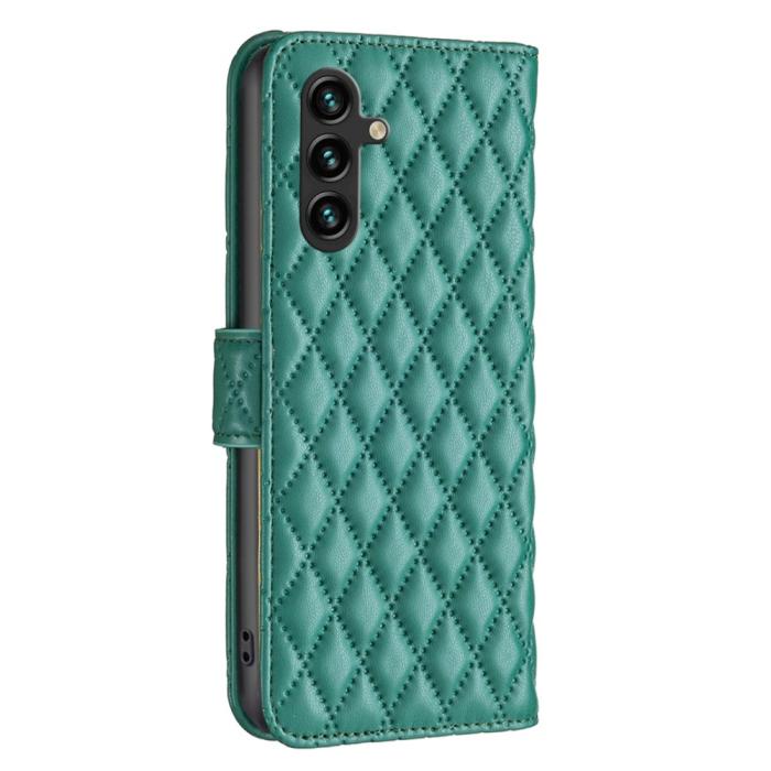 Bild 5,  Samsung Galaxy A55 5G Fodral Diamond Läder Grön - Teknikhallen.se