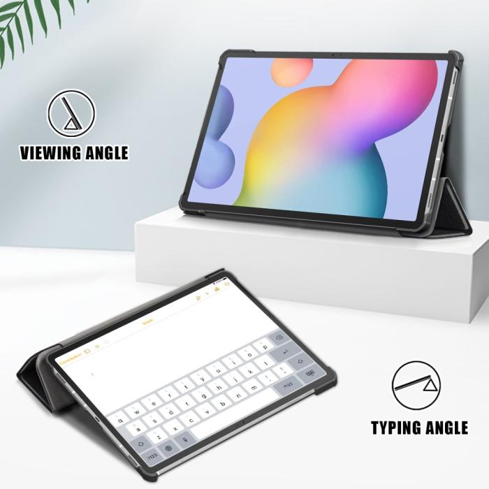 Bild 2,  Galaxy Tab S7 FE/S7 Plus/S8 Plus Tri-Fold Läder Fodral Svart - Teknikhallen.se