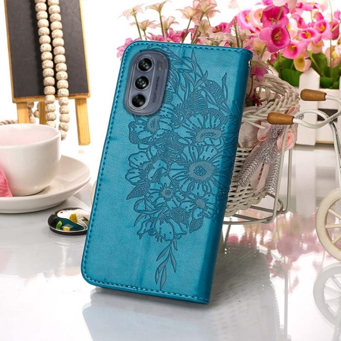 Bild 6,  Motorola Moto G62 5G Fodral Med Fjäril Tryck Blå - Teknikhallen.se