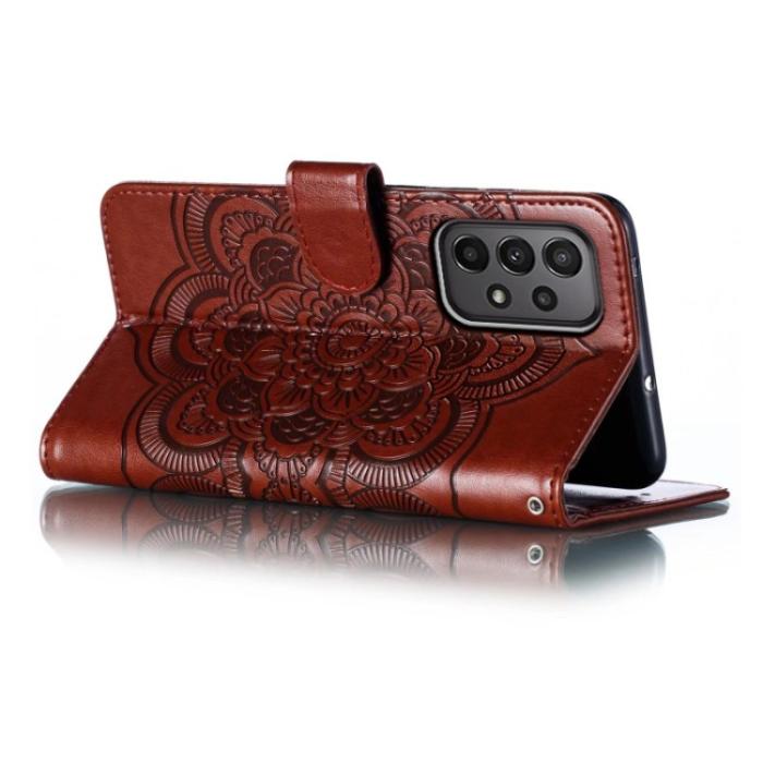 Bild 5,  Samsung Galaxy A24 5G Fodral Mandala Läder Brun - Teknikhallen.se