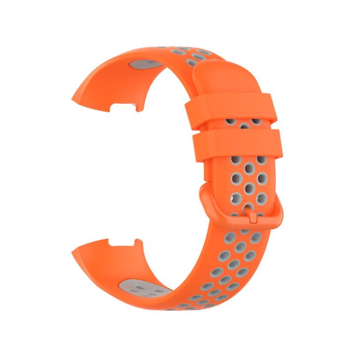 Bild 4,  Fitbit Charge 4/3 Silikon Träningsarmband Orange/Grå - Teknikhallen.se