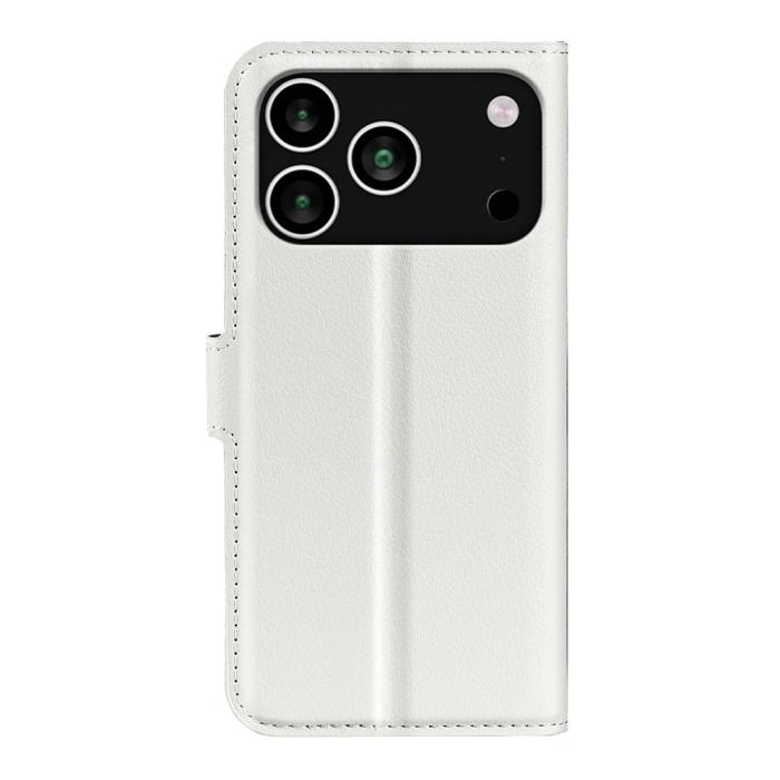 Bild 3,  iPhone 17 Pro Fodral Litchi Läder Vit - Teknikhallen.se