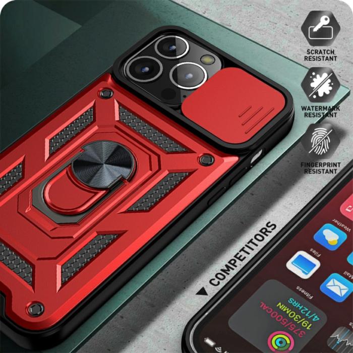 Bild 6,  iPhone 13 Mini - CamShield Armor Hybrid Ring Skal - Blå - Teknikhallen.se