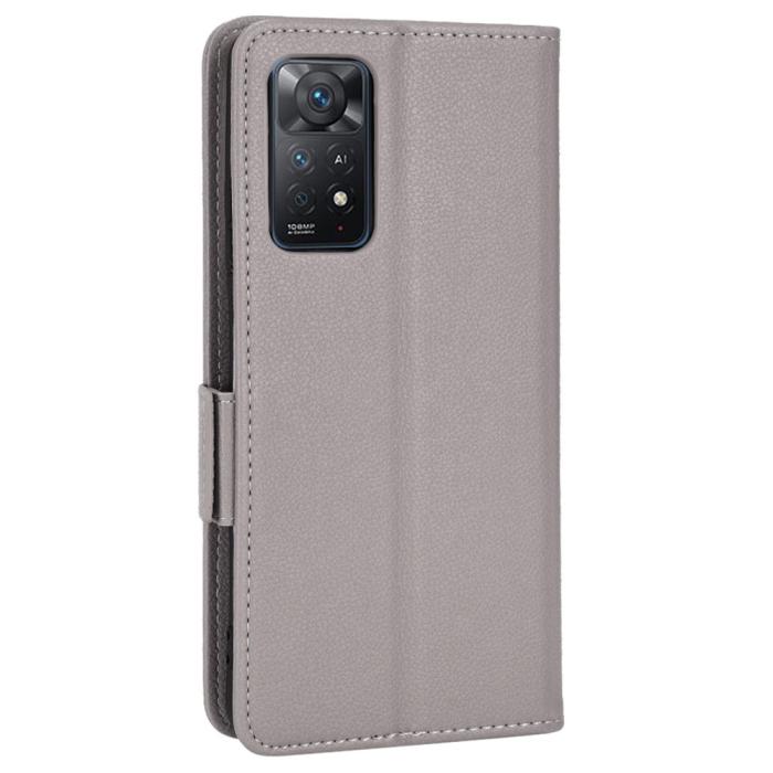 Bild 3,  Xiaomi Redmi Note 11 Pro 5G Fodral Litchi Textur Grå - Teknikhallen.se