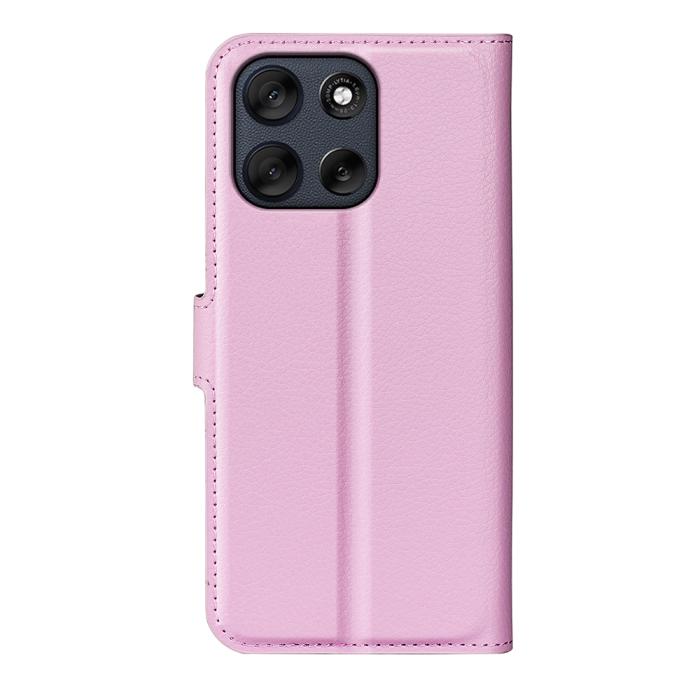 Bild 3,  Motorola Moto G56 5G Fodral Litchi Läder Ljus Rosa - Teknikhallen.se