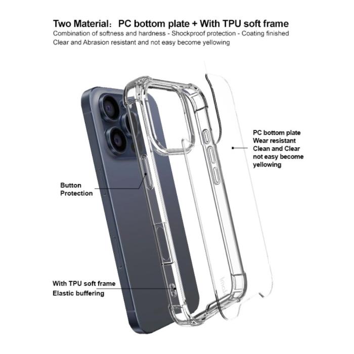 Bild 3, IMAK IMAK iPhone 16 Pro Max Skal Transparent - Teknikhallen.se