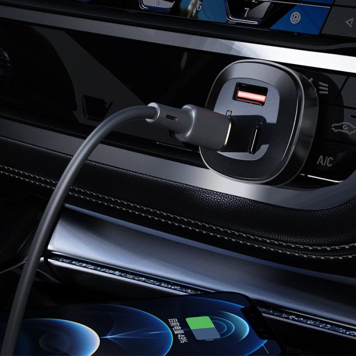 Bild 4, Acefast Acefast 66W PD PPS QC Billaddare 2x USB-C / USB-A Svart - Teknikhallen.se