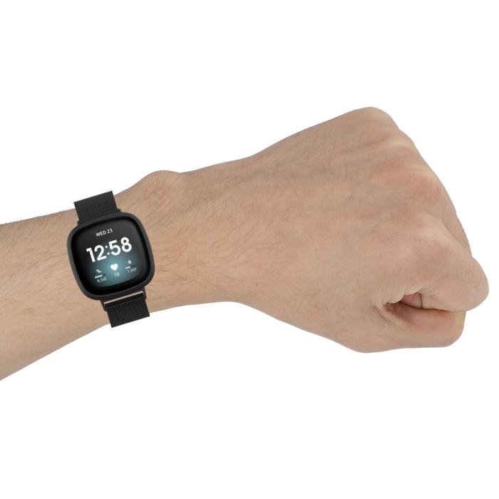 Bild 6,  Fitbit Versa 4/Sense 2 Armband Milanese Loop Guld - Teknikhallen.se