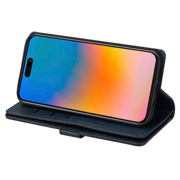 Bild 3,  iPhone 15 Multifunktionellt Fodral Mörk Blå - Teknikhallen.se
