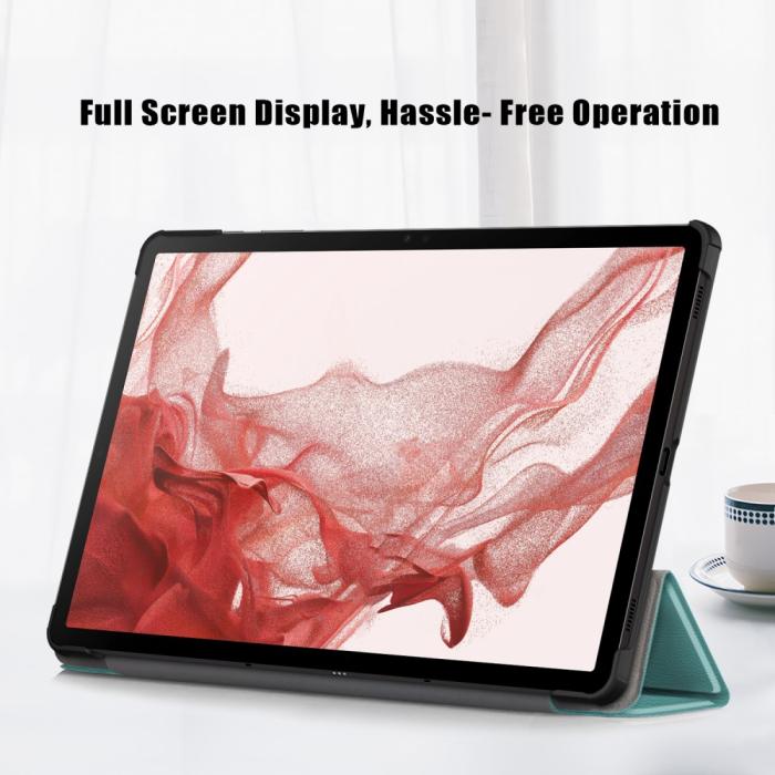 Bild 5,  Samsung Galaxy Tab S9 Plus Fodral Läder Svartgrön - Teknikhallen.se