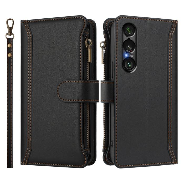 Bild 3,  Sony Xperia 1 VII Fodral Multifunktionellt Läder Svart - Teknikhallen.se