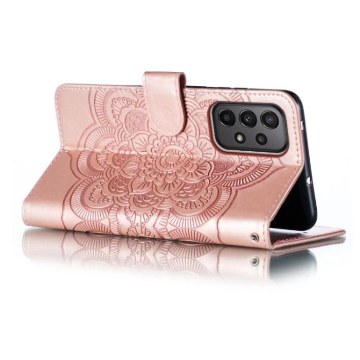 Bild 5,  Samsung Galaxy A24 5G Fodral Mandala Läder Roséguld - Teknikhallen.se