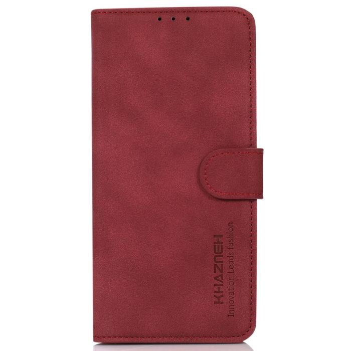 Bild 6, KHAZNEH KHAZNEH Motorola Moto E22i Fodral Retro Läder Röd - Teknikhallen.se