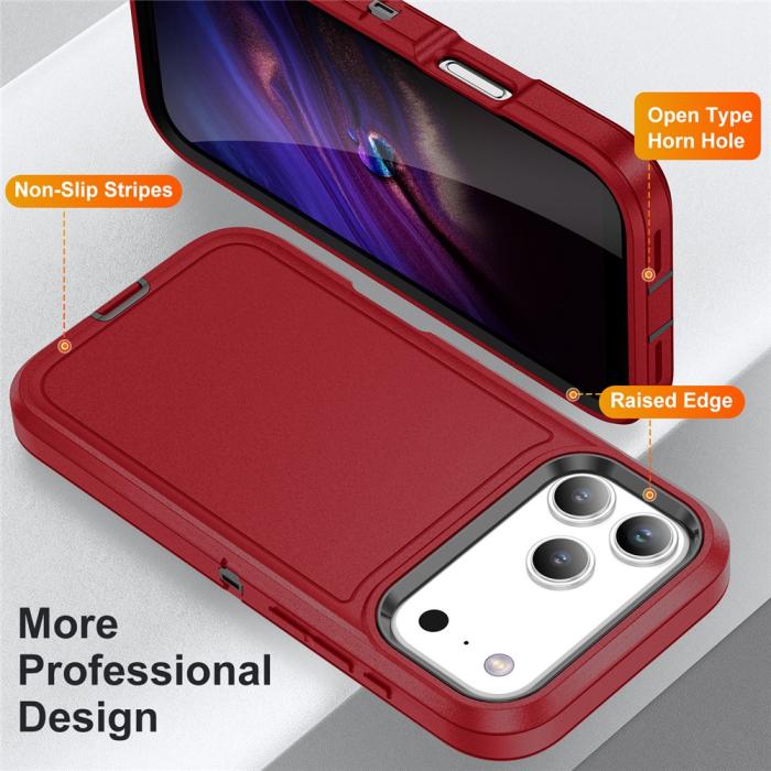 Bild 3,  iPhone 17 Pro Skal Extreme Shockproof Hybrid Röd - Teknikhallen.se