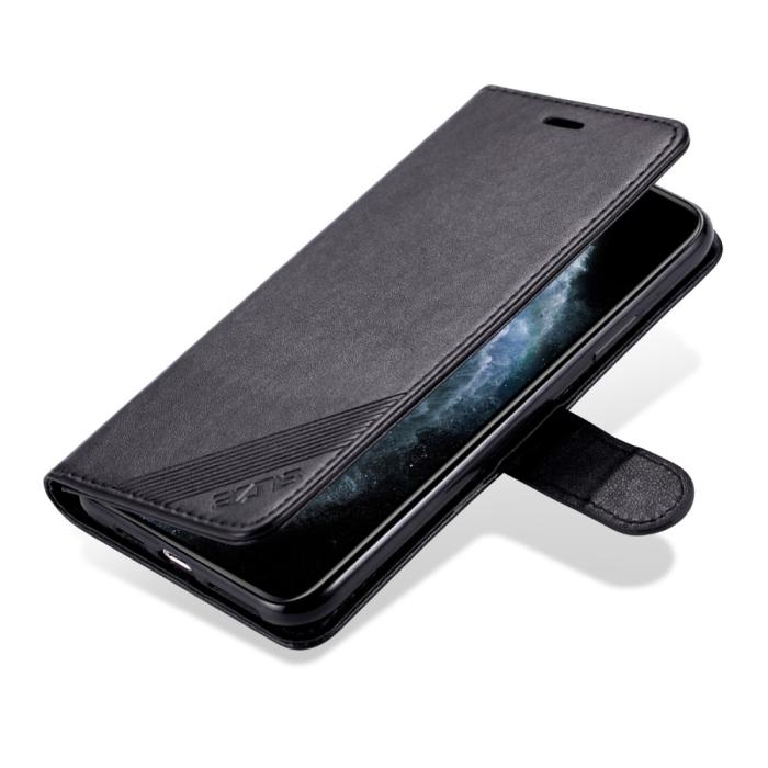Bild 4, AZNS iPhone 13 Mini - AZNS Klassiskt Läder Fodral - Svart - Teknikhallen.se
