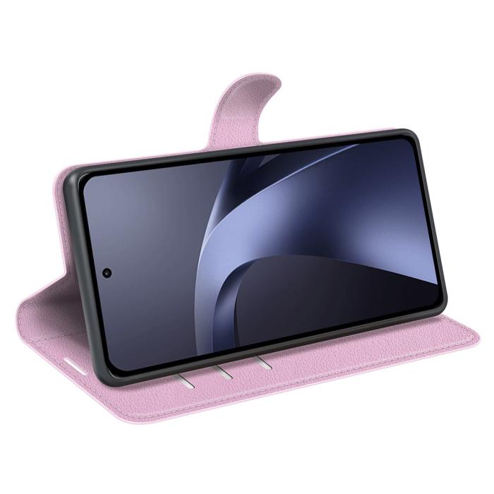 Bild 2,  Xiaomi 17T Pro Fodral Litchi Läder Ljus Rosa - Teknikhallen.se