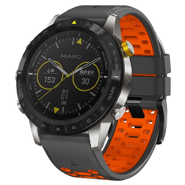 Bild 4,  Klockarmband 26 mm Dual-Color Robust Grå/Orange - Teknikhallen.se